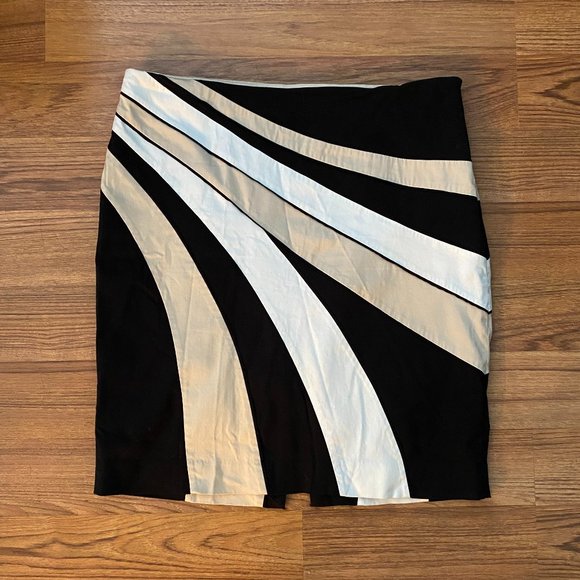 White House Black Market Dresses & Skirts - White House Black Market - Black, White, Tan Striped Skirt - Size 14